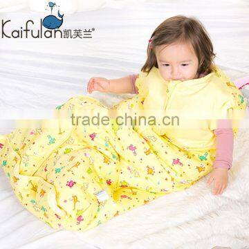Infant kids anti kicking quilt sleeping bag for four seasons detachable fillings yellow style