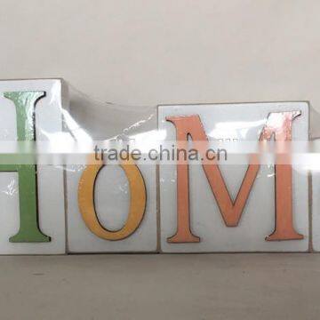 Wooden letter for home decoration on topdesk HOME" wooden letter blocks as promotion gifts for decorative in window shopping