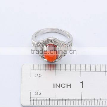 2016 High Quality Reasnable Price Orange Color Cubic Zirconia Ring in White Gold Plated Jewelry to India Snapdeal Flipkart photo-3