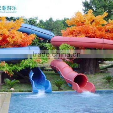 Large spiral water slides fiberglass water park rides China factory supply