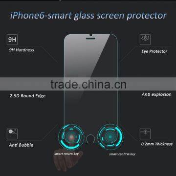 Itop Brand Top sale Smart tempered glass with two return button for Iphone 6 plus