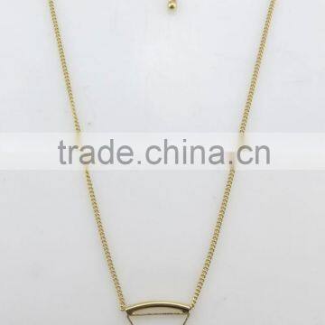 Winter style gold triangle necklace