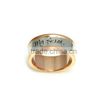 Hotselling Rose Gold Custom Engraved Ring Custom Made Stainless Steel Ring