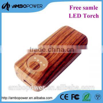 wooden rohs power bank 5600mah for smart phones