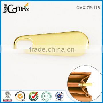 Custom Zinc Metal Flat Zip Puller and Slider With Plating Gold For Bag photo-3