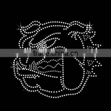 Beautiful hot fix bling bulldogs rhinestone motif design