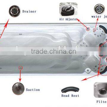 Hot Sell Freestanding Acrylic Large Outdoor Spa Swimming Pool Hot Tub Combo photo-4