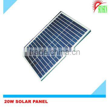 Shenzhen OEM ODM 20W 18V monocrystalline solar panel