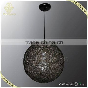 2015 best selling handmade big round ball hanging rattan pendant lamp free shipping