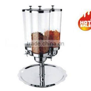 stainless steel deluxe Triple cereal dispenser with swivel