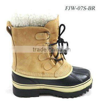 Fashion Ladies Genuine Leather Waterproof Winter Boots