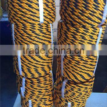 100% Virgin Materials Polythylene Tiger Twisted Mooring Rope