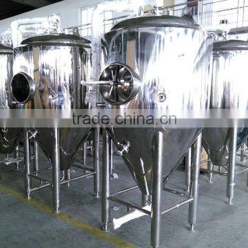 Conical stainless steel beer fermenter for laboratory