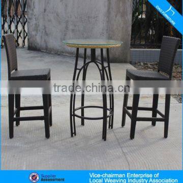 Leisure Aluminum Bar Furnituret Flat Rattan Table and Chair CF1308