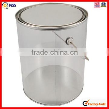 wholesale round metal tin box pvc