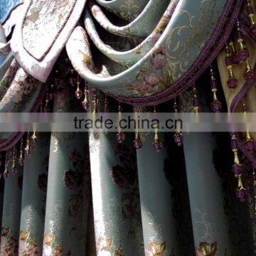 New Arrival Jacquard Fabric Curtain With Embroidery/Decorated Living Room Curtain With European Style Valances photo-2