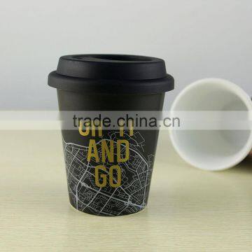 Anti Spill Double Wall Ceramic Travel Mug Double Wall Ceramic Mug photo-3