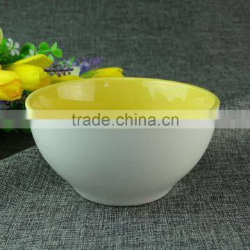 Chaozhou Supplier stocked Wholesale 6.69 inch White Ceram bowls with flower decal household bowls