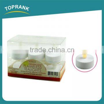 Wholesale custom color 6 pack plastic body flameless mini led tea light candle