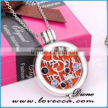 Best Selling Products 35mm Aromatherapy Lockets Essential Oil Diffuser Diamond Necklace photo-2