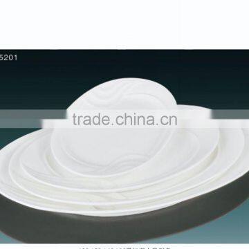 2016 Hot Sale White Ceramic Oval Flat Plate