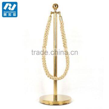 Golden Steel Rope Stanchion Ball Top Queue Rope Barrier photo-5