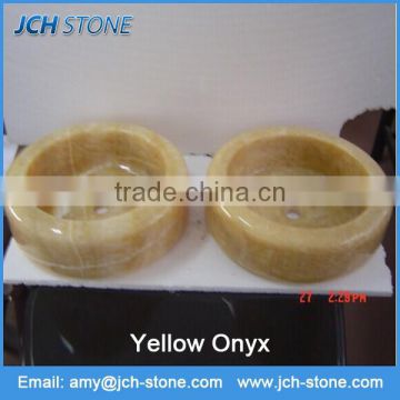 Yellow onyx Small size sink & Child size toilet sink