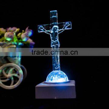 plastic clear Jesus on the cross religious figurine Easter decor