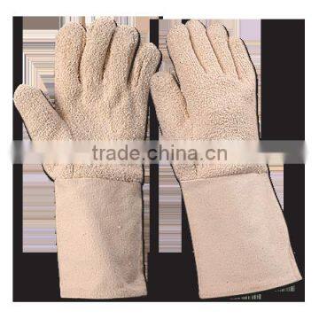 Heat protection up to 250C Heat resistant terry glove with canvas cuff for welding or heat processing