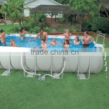 High quality outdoor rectangular plastic INTEX swimming pool for family use