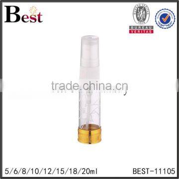 Cosmetic 5ml 10ml 20ml Screen Printing Golden Bottom Perfume Bottle Empty Clear Glass Bottle of Fragrance Perfume