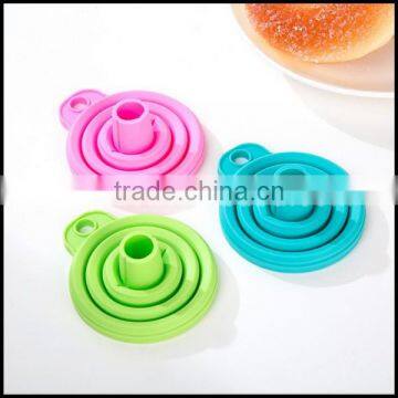 Portable Silicone Foldable Funnel Manufacturer/candy Color Silicone Folding Hopper for Sale/silicone Foldable Funnel