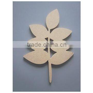 2016 wood piece plain carved MDF leaf home decorations