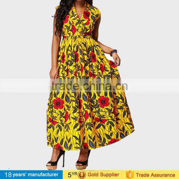 Women vintage plus size dashiki printed sets african kitenge dress designs pictures for fat ladies