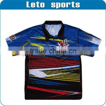 sublimated button pocket shirt 100% polyester pit shirt motocross wear