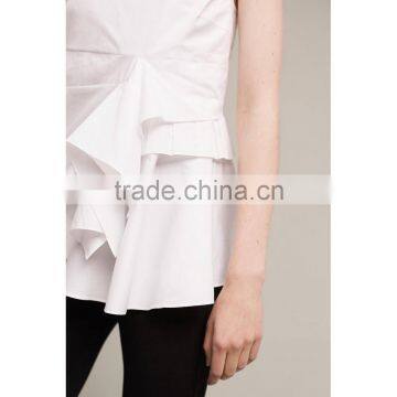 Round Neck Sleeve Summer Ruffle Top Latest Saree Blouse Designs photo-3