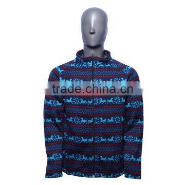 2016 high quality style 100% polyester printing men polar fleece jacket