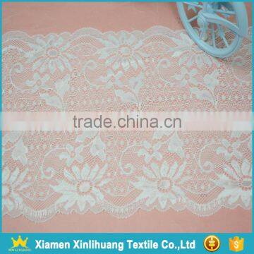 New Design Dress Material White Stretch Border Lace Trim for Wholesale photo-2