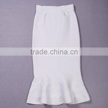 5 Colors Hot Sell New Fashion Khika Ruffles Knee Length Bandage Skirts Club Wear Fishtail Skirt Wholesale photo-5