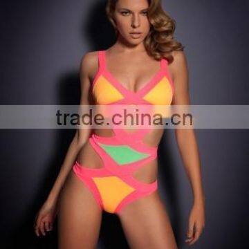 2013 New Fashion Sexy Women SwimwearOne Piece Bandage Swimsuit Yellow/red/white Wholesale photo-5