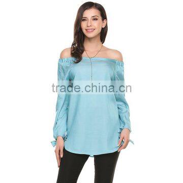 off Shoulder Top Women Fashion Blouse Shirts Only Ladies Blouse Design photo-5