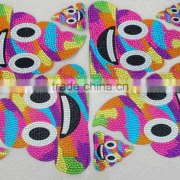 Lovely Cartoon Design Hologram Rhinestone Diamond Gem Crystal Sticker In Foot Grade photo-2