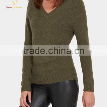 Women Cashmere V Neck Pullover Sweater Knitting Pattern