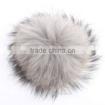 12-13cm Raccoon Fur Ball DIY Charm Keyrings Fur Pom Pom Ball For Shoes Headgear Hats Caps Pendant Chaveiro Scarves Accessory photo-5