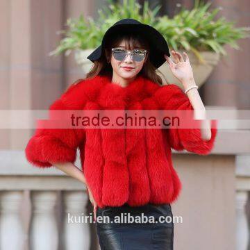 Short Natural Genuine Fox Fur Overcoat Winter Warm Real Coat For Women Real Fur Jacket Striped Style Plus Size Whole Fur Skin photo-6