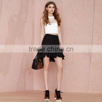 Latest Designs Women Summer Mesh Splicing Sleeveless Crop Top Woman Clothes 2017 photo-4