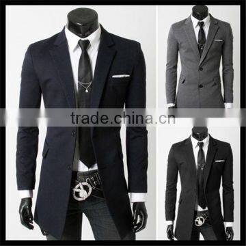 2016 Latest European Style Velvet Trendy Business Long Blazer Suit for Man photo-2