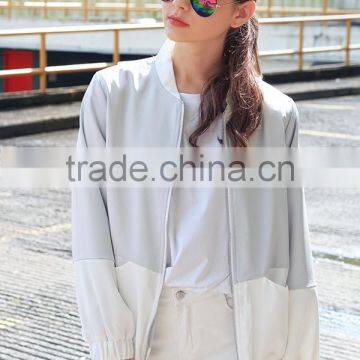 Fashion Apparel Sliver Bomer Jacket photo-3