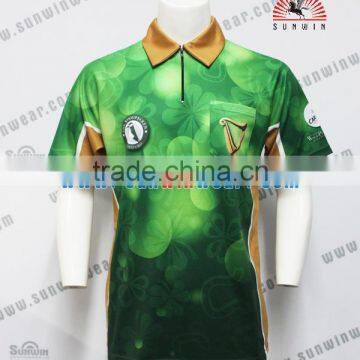 New design cheap dye sublimation mens darts shirts printing