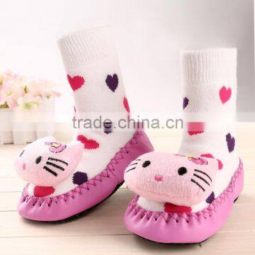 2016 Custom Sock Wholesale Low MOQ Cartoon Tube Baby Shoe Anti-slip Floor Sock photo-2